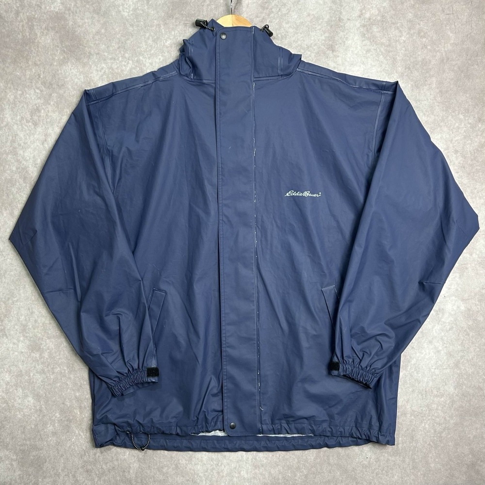 Eddie Bauer Weatheredge Plus Jacket Hoodie Men's XL Navy Full Zip Lightweight